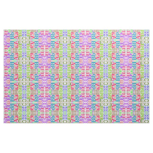 Tecido alfabeto colorido (Fat Quarter)