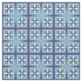Tecido Algodão Azulejo marroquino mediterrânico ou Linen