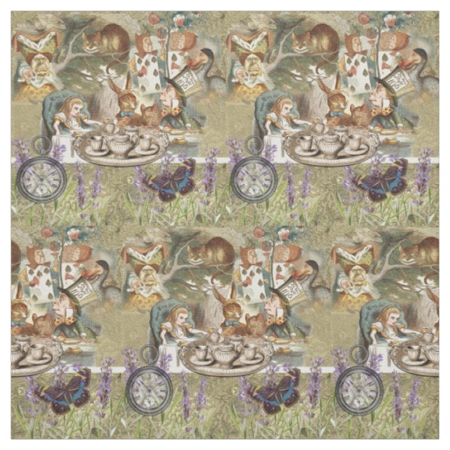 Tecido Alice Adventures em Wonderland Mad Tea Party (Modelo)
