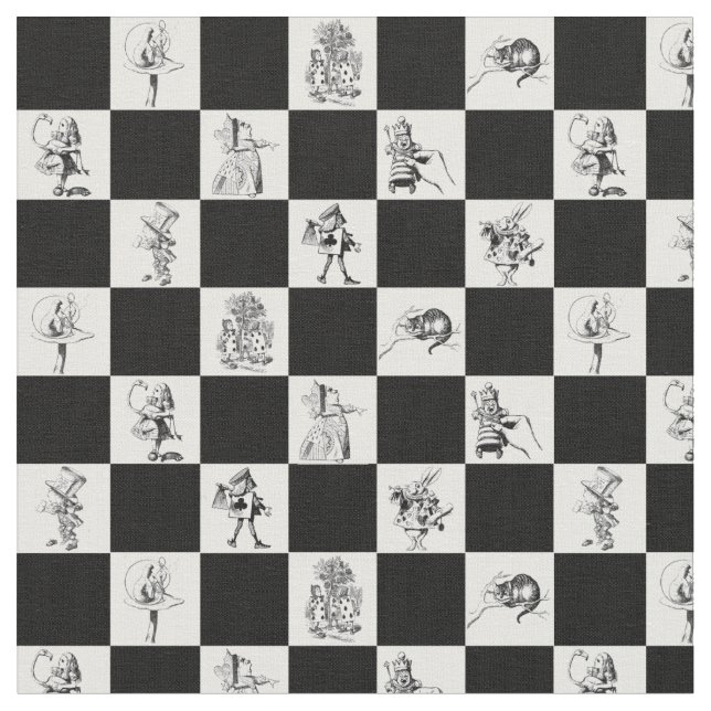 Tecido Alice Black and White no quadro de compras (Detalhe)