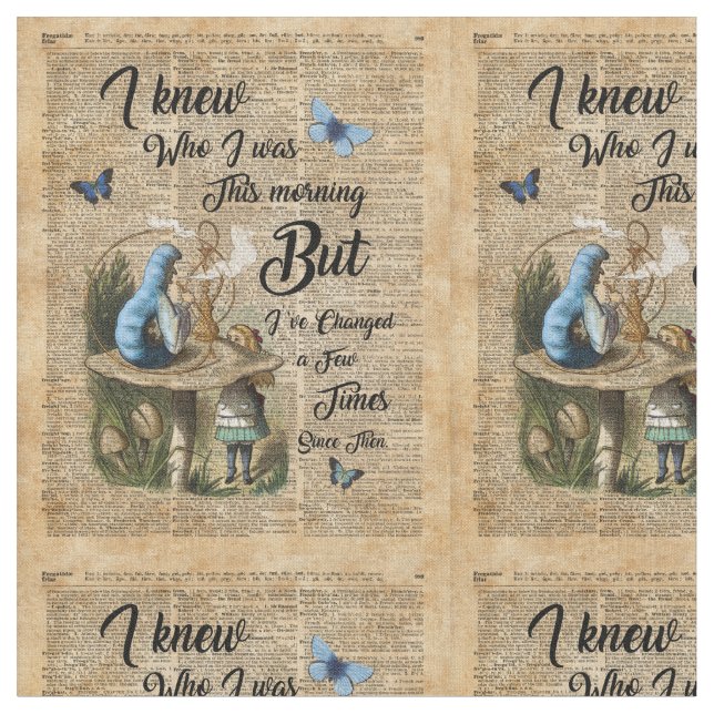 Tecido Alice, cogumelo e Jin, arte do dicionário do (Detalhe)