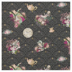 Tecido Alice em caráteres do país das maravilhas no pre