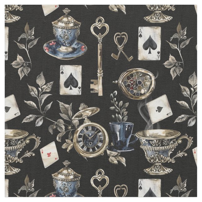 Tecido Alice in Wonderland Pattern Fabric (Detalhe)