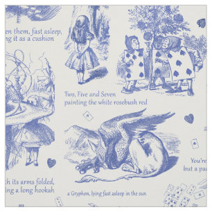 Tecido Alice no País das Maravilhas, Toile Azul