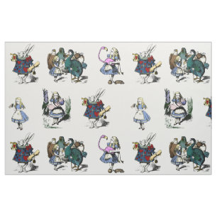 Tecido Alice Wonderland White Rabbit grande livro de cont