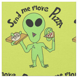 Tecido alienígena cartoon me manda mais pizza crianças te