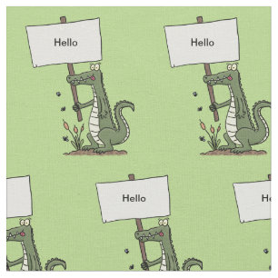 Tecido Alinhamento crocodilo engraçado com desenhos anim