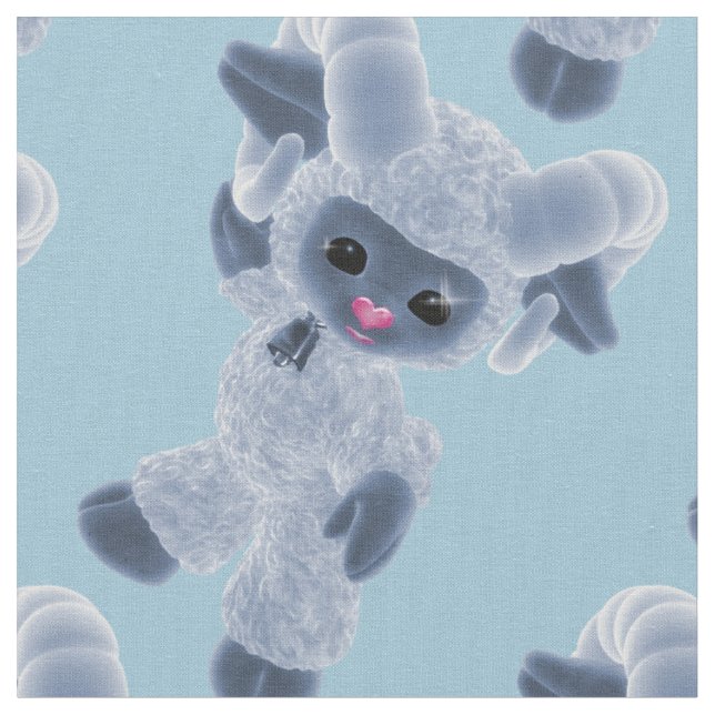 Tecido Alô Adorável Brinquedo Push Ram Country Blue (Detalhe)