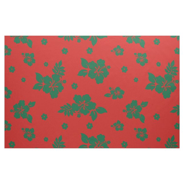 Tecido Aloha Hawaii Green sobre Padrão Vermelho de Natal (Fat Quarter)