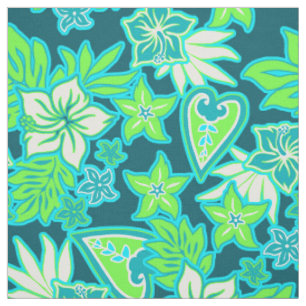 Tecido Aloha Heart Hawaiian Hibiscus Tropical