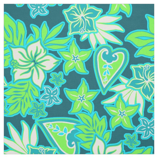 Tecido Aloha Heart Hawaiian Hibiscus Tropical (Modelo)