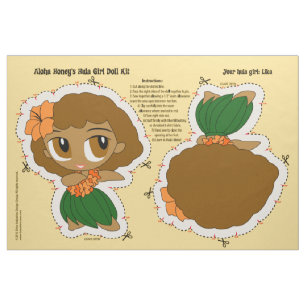 Tecido Aloha Honey Hula Girl Kit e Padrão