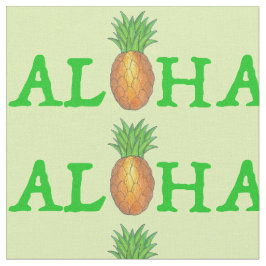 Tecido ALOHA Ilha Tropical Havaí - Abacaxi Verde