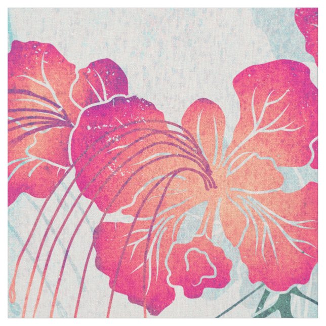 Tecido Aloha impressão Ohai Alii Havaiano (Detalhe)