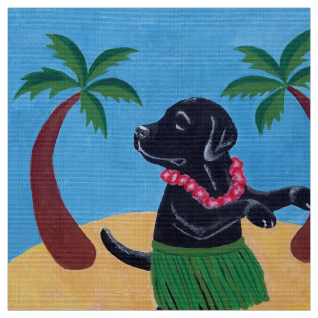 Tecido Aloha Labrador preto (Modelo)
