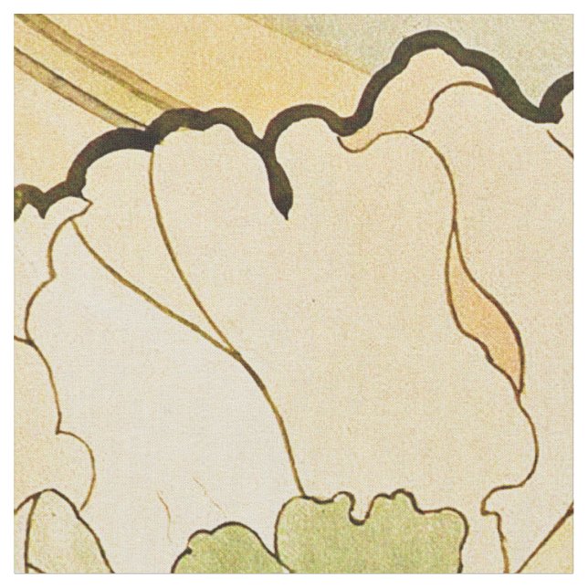 Tecido Alphonse Mucha - Peonies (Detalhe)
