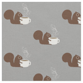 Tecido Amante do café do esquilo