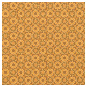 Tecido Amarelo alaranjado marrom de flower power do