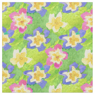 Tecido amarelo azul cor-de-rosa bonito das