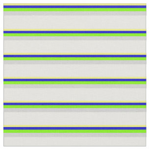 Tecido Amarelo, Azul, Verde, Cinzas Claras e Creme Minús