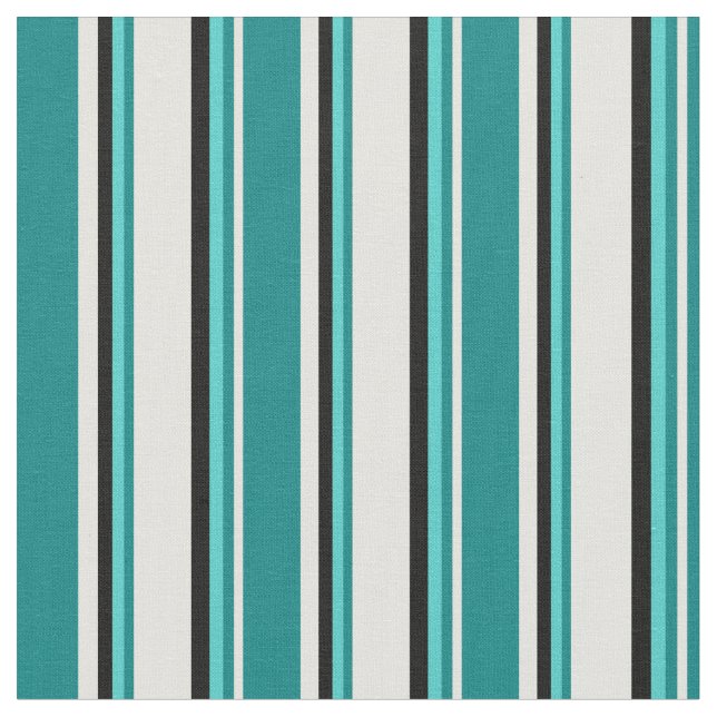 Tecido Amarelo claro, Teal, Turquesa e Preto (Detalhe)