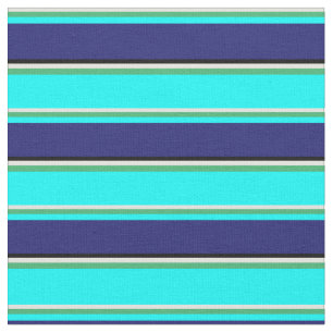 Tecido Amarelo claro, verde marinho, ciano, azul e preto