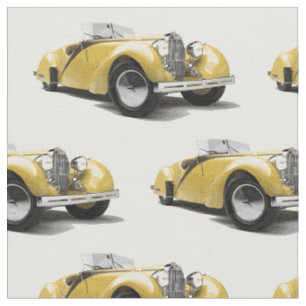 Tecido amarelo do carro de turismo do vintage