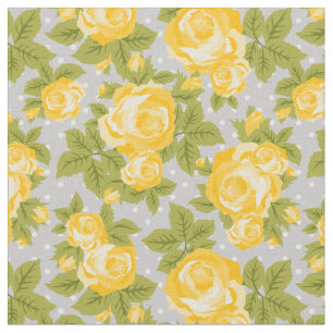 Tecido Amarelo e impressão floral dos rosas femininos