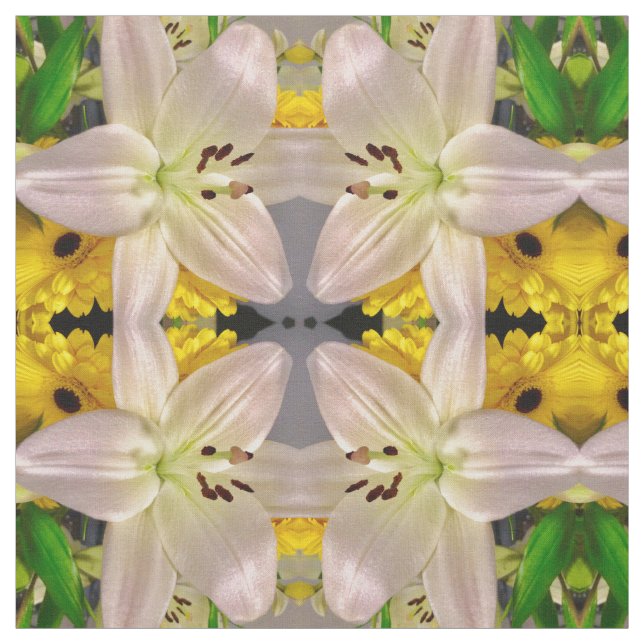 Tecido Amarelo e lírios (Modelo)