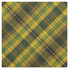 Tecido Amarelo, laranja e tartan verde da verificação