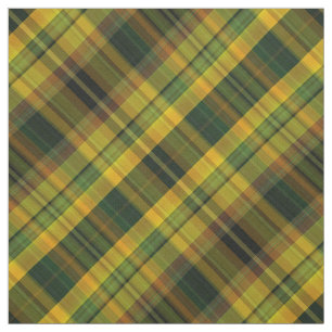 Tecido Amarelo, laranja e tartan verde da verificação