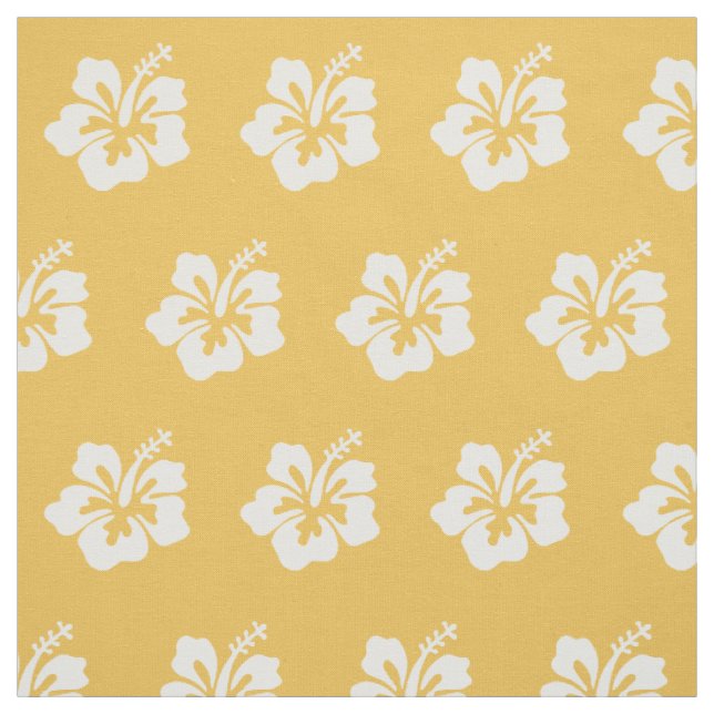 Tecido Amarelo tropical elegante do teste padrão de flor (Modelo)