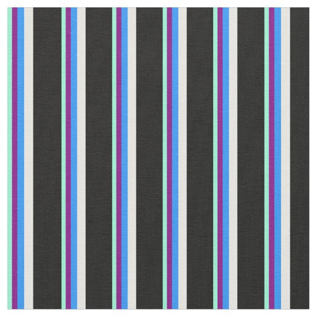 Tecido Amarino, Roxo, Azul, Creme de Casa Negra (Detalhe)