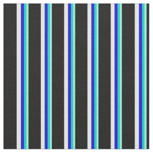Tecido Amarino, Turquesa Escura, Azul, Branco e Preto