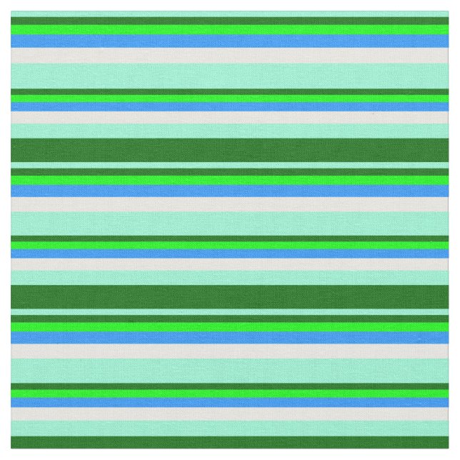 Tecido Amarino, Verde escuro, Limão, Azul e Branco (Detalhe)