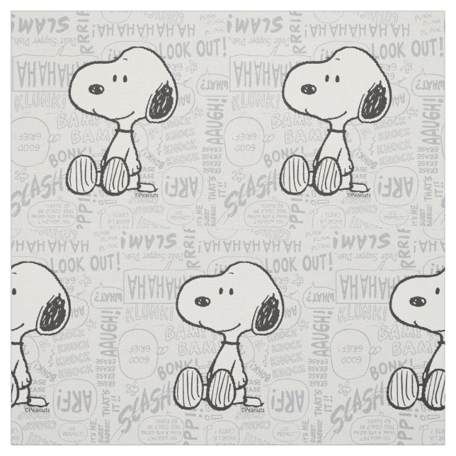 Tecido AMENDOINS | Snoopy em quadrinhos preto e branco (Modelo)