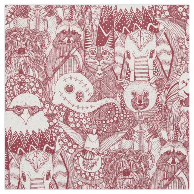 Tecido amigos assustadores vermelhos (Modelo)