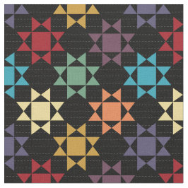 Tecido Amish Quilt Impressão Bright Cores no Preto