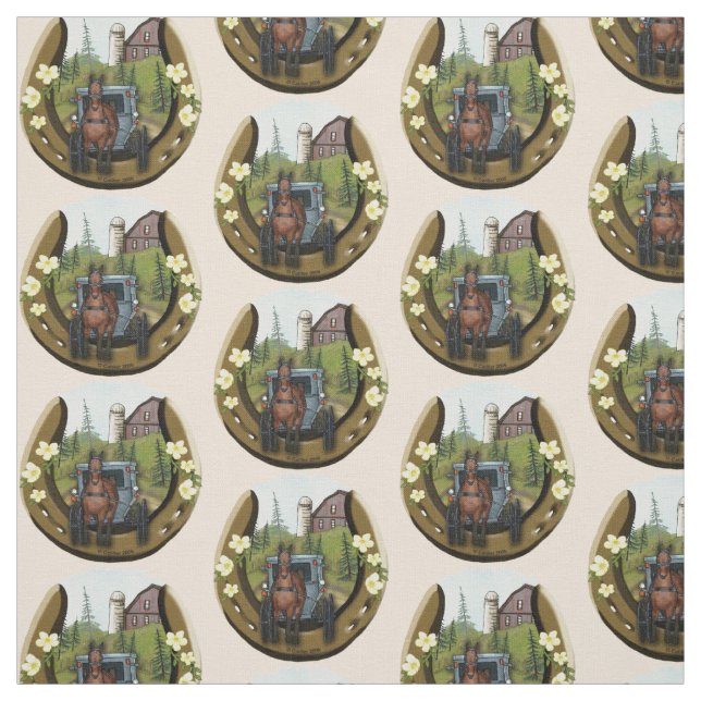 Tecido Amish Road Trip Horsferes (Amostra)