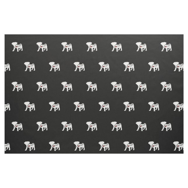 Tecido Amor de Puggle (Pug/lebreiro) (Fat Quarter)