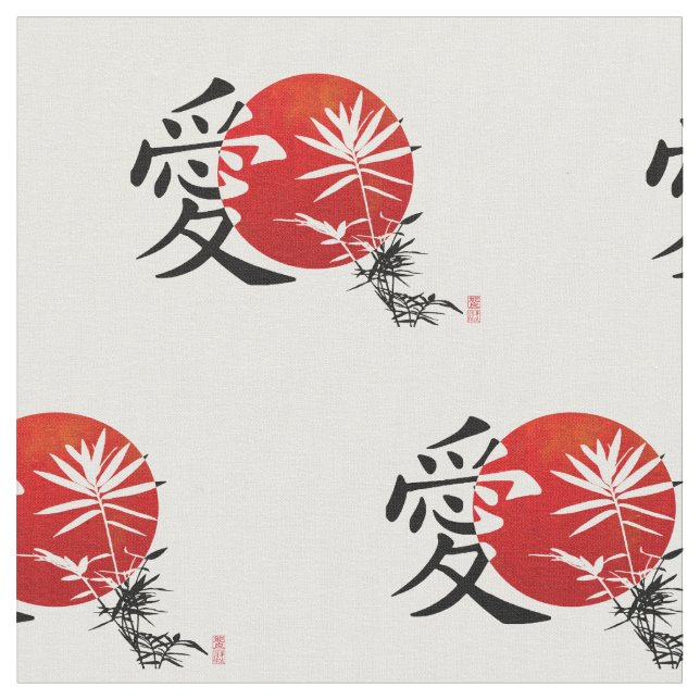 Tecido Amor no Kanji (Detalhe)
