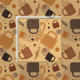 Tecido Amor Russo ao Café - Padrões de Mug e Coração