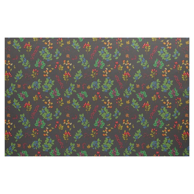 Tecido Amoras de outono de chocolate marrom (Fat Quarter)