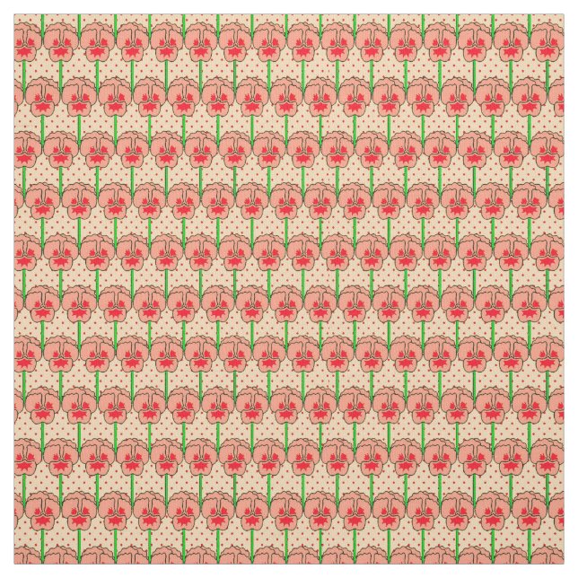 Tecido Amores-perfeitos coral - padrão de papel de parede (Modelo)