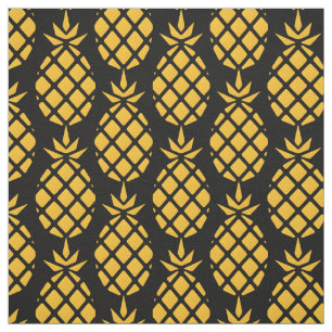 Tecido Ananás Frescos E Cujos Pinheiros Pretos Apresentam