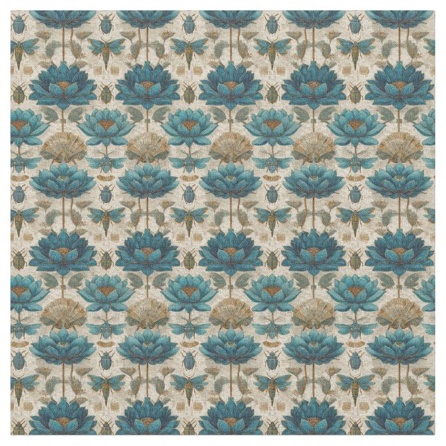 Tecido Ancient Egypt Toile de Jouy Green Floral Pattern (Detalhe)