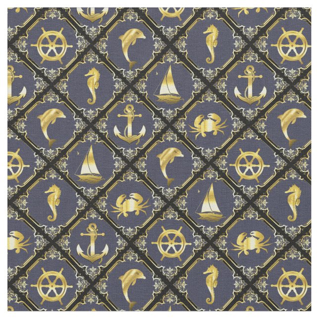 Tecido Ancora/vela/roda/farol/golfinho (Detalhe)