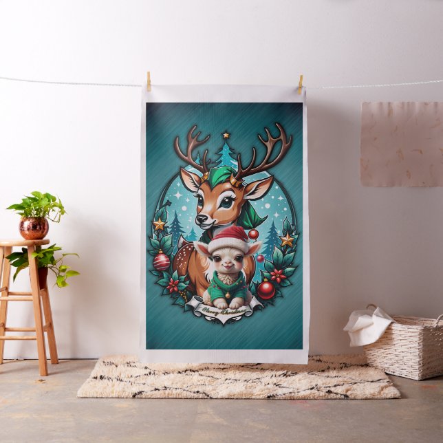 Tecido Animada e convidativa ilustração de Natal (In Situ)