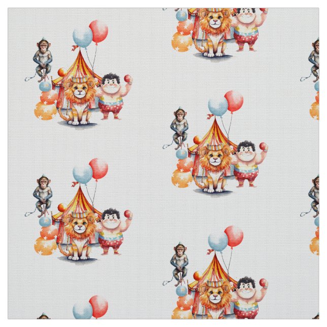 Tecido Animais de Circo de Vintagem Cura (Modelo)