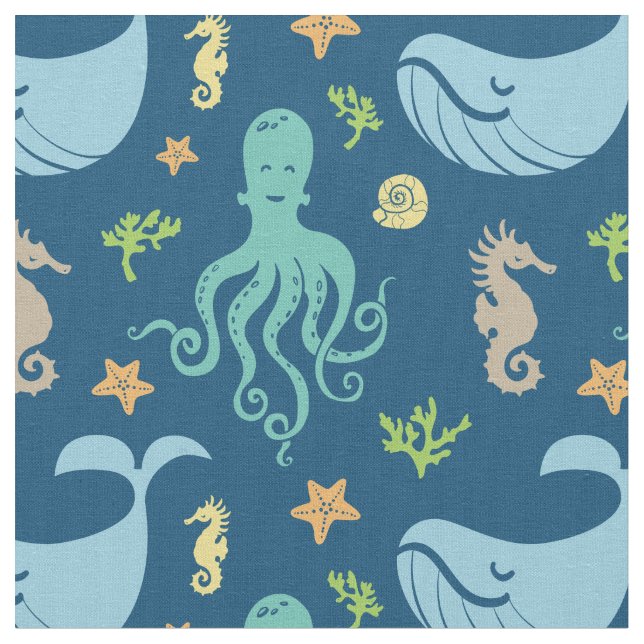 Tecido Animais do Oceano| Náutico (Detalhe)